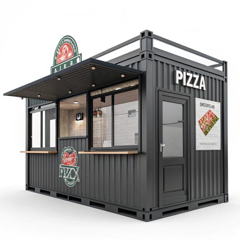 design a kiosk model for pizza shop with minimum s