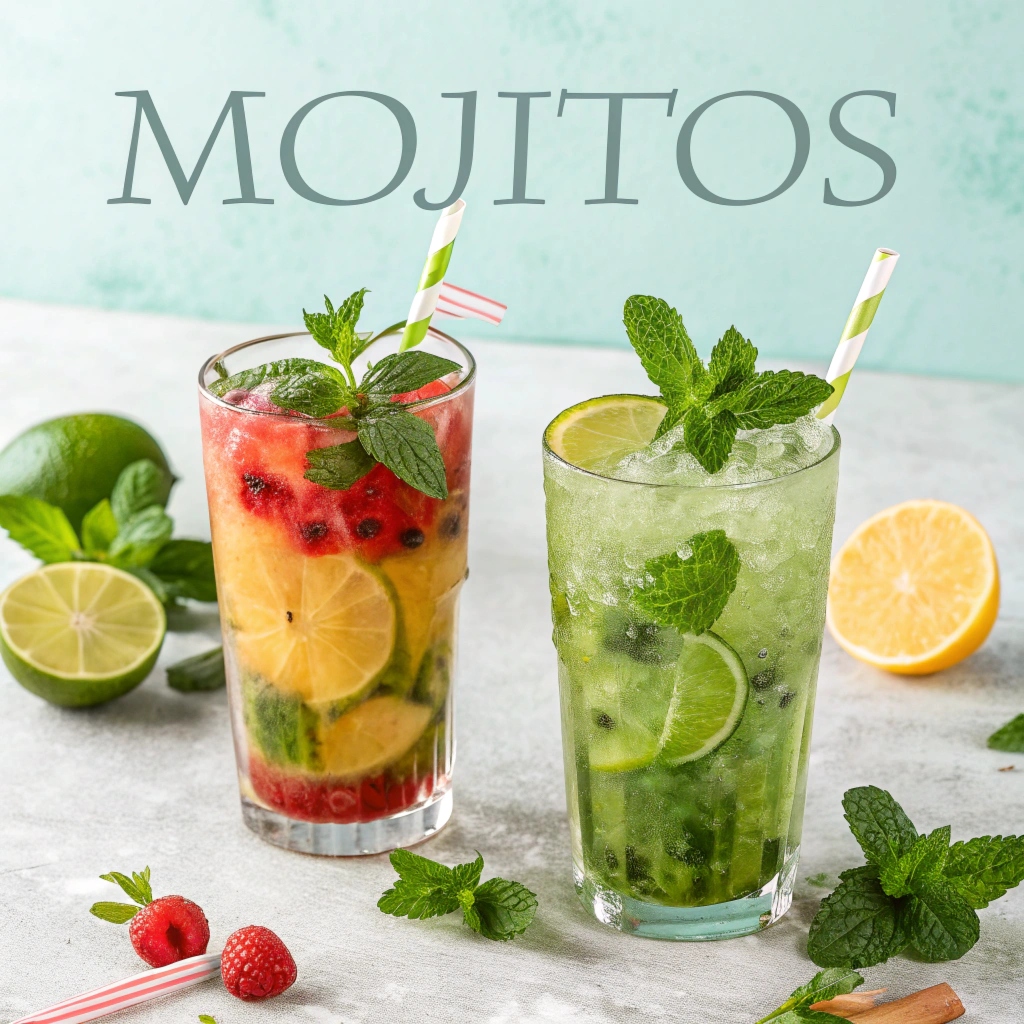 suggest a photo of mojitos and mocktails for the w